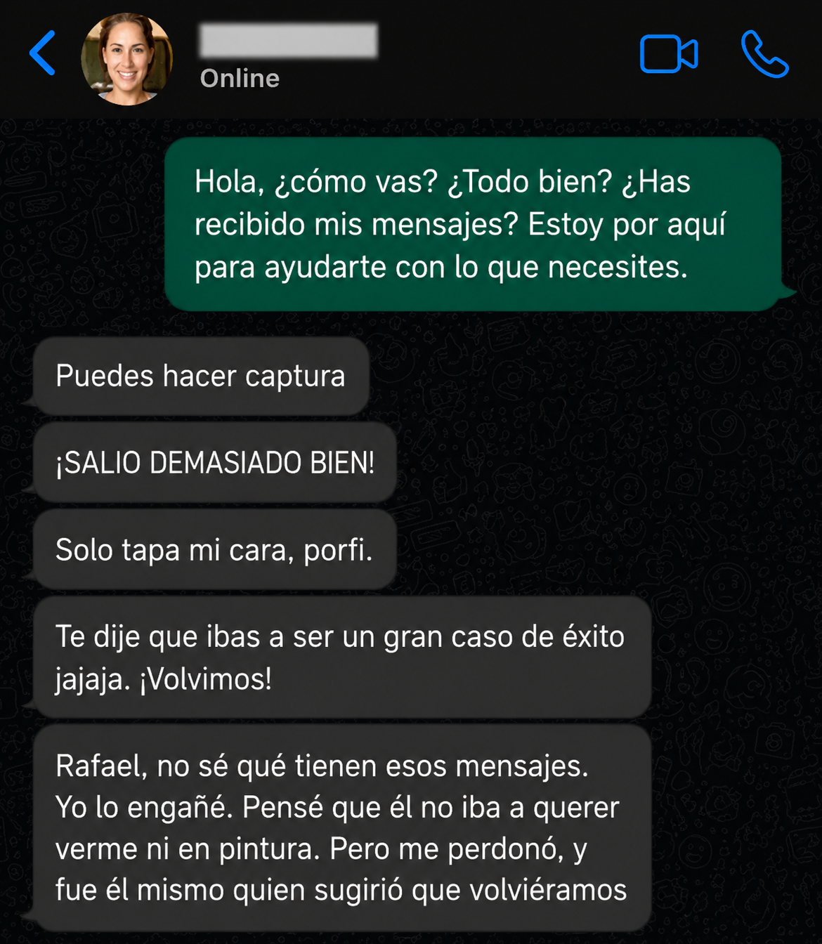Depoimento de Carla no WhatsApp